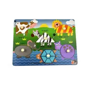 Koala Dream 2 In 1 Safari Animal Shape Childrens Early Learning Peg Puzzle 18m+