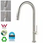 Brushed Stainless Steel Kitchen Mixer Tap Pull Out Spray Laundry Sink Faucet