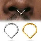 1PCS Segment Hinged Clip Helix Hoop Nose Ring Tragus Thick Septum Rings Piercing