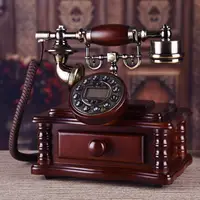在飛比找樂天市場購物網優惠-高檔實木電話仿古電話機復古歐式電話機時尚創意古董家用辦公座機