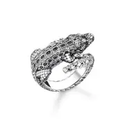 Genuine THOMAS SABO Ring Crocodile with stones silver blackened