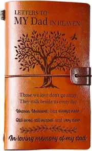 Memorial Gifts for Loss of Father - 140 Page Refillable Leather Journal Sympathy
