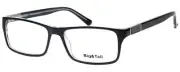 Calabria Big&Tall 08 Rectangular Reading Glasses +7.00 Black Crystal Men Women