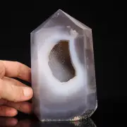697g135mm Druzy Agate Geode Tower Point Natural Crystal Polished Quartz Healing