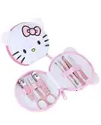 Hello Kitty 7-piece Nail Manicure Set, Pink & White, Kawaii, w/Faux Leather Case