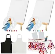 Yeaqee 13 Pcs Sip and Paint Kit Valentines Couple Painting Kit Supplies Canvas Painting Art Painting Set Pre Drawn Blank Stretch Canvas Kit for Couple Date Night Party (Blank), QEQ-Yeaqee-3245
