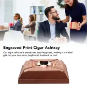 Engraved Print Cigar Ashtray Plated Vintage Practical Household Cigarette