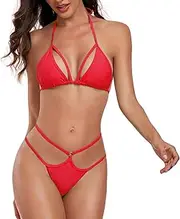 [SHERRYLO] Thong Bikini Swimsuit for Women Sexy Brazilian Micro Bikinis String Thongs Womens Bathing Suit Triangle Swimsuits