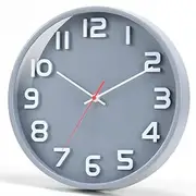 Coslife Wall Clock 3D 12 Inch Non-Ticking Silent Quartz Decorative Clocks Easy to Read Home/Kitchen/Office/School Clock (Black