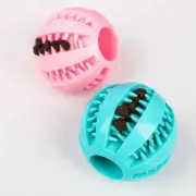 Dog Puppy Toy Dental Ball Teeth Cleaning Chew Floatable Medium Size Blue Pink