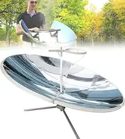 Portable Parabolic Solar Cooker,1800W 165cm Diameter Concentrating Solar Cooker Sun Oven Outdoor Oven Family use Grill，for Outdoor Camping, Cooking, Steaming