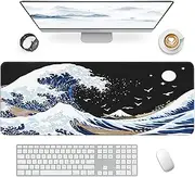 Giecy Mouse Pad, Computer Desk Mat 80 x 30 cm Large Mousepad Desk Pad Mat, XXL Extended Keyboard Mouse Pad Mats Gaming Mousemat Desk Protector Pad for Home Office Laptop (Sea Wave)