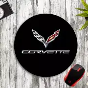CORVETTE BOWTIE EMBLEM ROUND NEOPRENE PC GAMING MOUSE PAD MAT HOME SCHOOL OFFICE