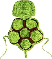 SAFIGLE 1 Set Set Newborn Turtle Costume Set Breathable Crochet Dress Up Props for Day Photography Light Green Adorable Outfit for Boys Under Months