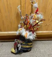 Krewe Of Muses Signature Throw Shoe New Orleans Mardi Gras OOAK Fire Dept