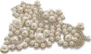Homoyoyo Rhinestone Pearl Iron Patch DIY Beaded Applique for Wedding Dress Shoes Accessories Creative Craft Decor for Clothing Repair