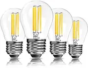 LangPlus+ E27 Screw LED Bulb, Dimmable G45 Golf Ball Bulbs, 6W, 60W Equivalent SES E27 Mini Globe Clear Glass Bulb, Warm White 2700K, LED Filament Light Bulb for Pendant, Ceiling Fan, 4 Pack