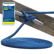 5/8" x 20' - Royal Blue Durable Double Braided Nylon Dock Line - For Boats Up