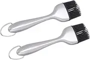 BRIGHTFUFU 2pcs Silicone Brush Grill Baking Supplies Cake Tools Basting Mop for Cooking Oil Basting Brush BBQ Meat Brush Barbecue Sauce Brush Silver