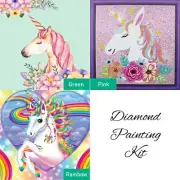 5D Full Drill Diamond Painting Kit - DIY Art Set by Numbers 10x10 inch - Unicorn