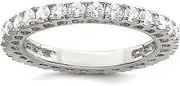 [JewelryWeb] 925 Sterling Silver Solid Polished CZ Simulated Diamond Ring Band Style-Ring for Women