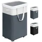Goodpick Laundry Basket with Wheels, 75L Collapsible Tall Laundry Hamper, Lar...