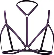 [Generic] Lace Lingerie Women Sexy Lace Up Bra Black Cutout Adjustable Lingerie Bra Lady Elastic Band Bra Plus Size Christmas Lingerie for Women 3X