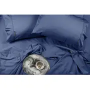 Sheraton Luxury Queen Size Bed Fitted Sheet Set 400TC Bamboo/Cotton Deep Blue