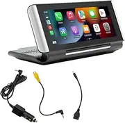 Fahgaer 6.86Inch Car Portable Adjustable Flip Screen Car Wireless CarPlay Android Auto Touch Navigation Screen