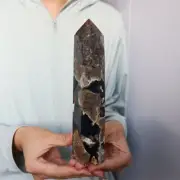 0.5kg Natural volcanic Rock Obelisk Reiki Quartz Crystal Tower Wand Point Decor