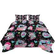Christmas Winter Colorful Snowman Pattern Coverlet