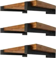 6 Pcs Floating Shelf Brackets Heavy Duty Wall Mounted Industrial 6 Inch Black