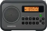 Sangean PR-D18BK AM/FM/Portable Digital Radio with Protective Bumper(Gray/Black)