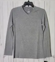Adidas Climalite NWT Women's Gray Heathered Long Sleeve Active Workout Top S $40