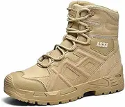[NVBHOF] Military Training Boots, Outdoor Breathable Men's High Top Military Tactical Boots, Durable Lightweight Work Boots, for Hiking Walking Desert Boots
