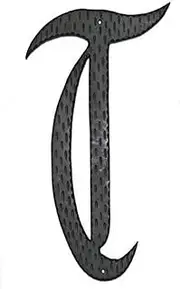 Montague Metal Products Home Accent Monogram, T, 24-Inch