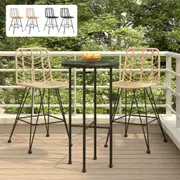 Bar Stools Garden Bar Chair Outdoor Furniture 2 pcs PE Rattan and Steel vidaXL