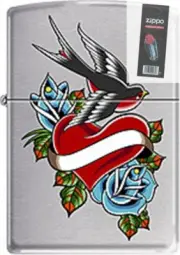 Zippo CM6352 heart bird flower tattoo RARE Lighter + FLINT PACK
