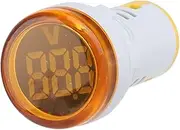 HAODEE 2Pcs Mini Digital Voltmeter 22mm Round AC 12-500V Voltage Tester Meter Monitor Power LED Indicator 30x30mm (Color : Yellow, Size : AC12V-500V)