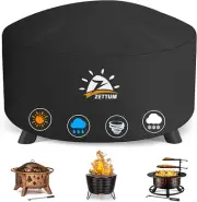 Fire Pit Cover round 90 Cm - 36 Inch Outdoor Firepit Cover Heavy Duty & Waterpro