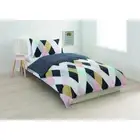 Double Bed Kids Harlequin Pink / Blue Reversible Quilt / Doona Cover Set