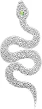 Angoily Glitter Rhinestone Snake Applique Patch for Clothing Decoration Sequin Ribbon Trim for DIY Dress Headband Accessories Durable Easy Application Silver