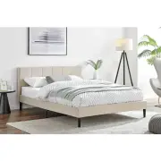 Theodore Bed Frame - Beige, King - King