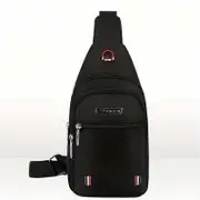 Trendy Canvas Leisure Sports Small Backpack Oxford Cloth One Shoulder Bag Messenger Bag Chest Bag