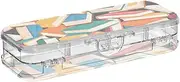 Yoogain Colorful Cartoon Cute Book Plastic Pencil Box Clear Double Layer Hard Pens Case Boxes For Stationery Supplies With Snap Lid