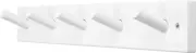 Wooden Wall Mounted Coat Rack16'' Hole to Hole 5 Pegs Bamboo Wall Hook White