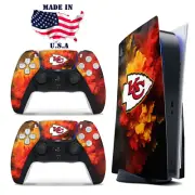 PS5 Disc Version Console & Controller Vinyl Skin Decal Wrap Kansas City Chiefs