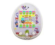 LCD Screen Handheld Game for Kids Portable Video Game Player Built-in 12 Classic Games Pet Development Game Machine-White