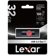 Lexar 32GB JumpDrive Dual Drive D300 USB 3.1 Type-C & Type-A USB Flash Drive