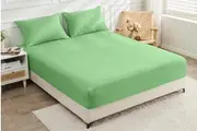 LINENOVA Bamboo Blend 40cm Deep Pocket Soft Fitted Sheet (Avocado )